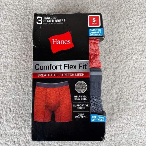 Hanes Briefs Mens S 28-30 Comfort Flex Fit Breathable Stretch Mesh Tagless Boxer - Picture 1 of 11
